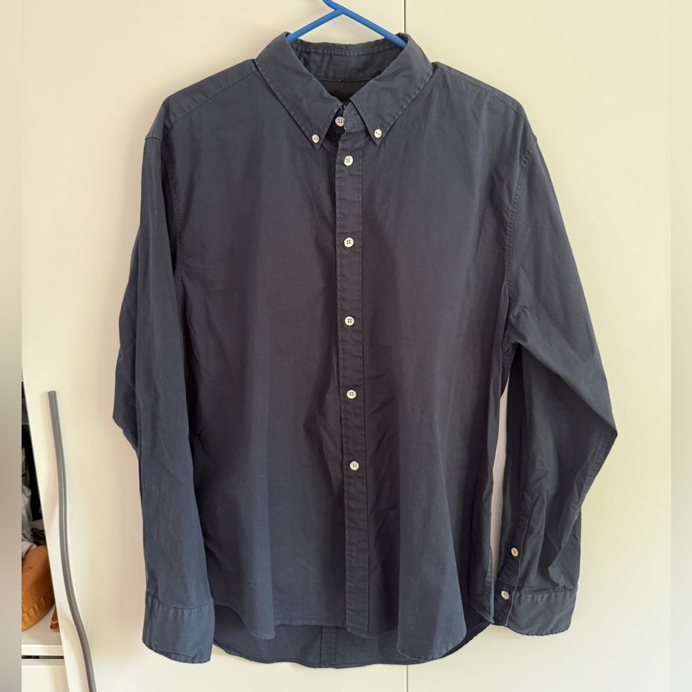Rag & Bone Navy Cotton Button Down Size Large